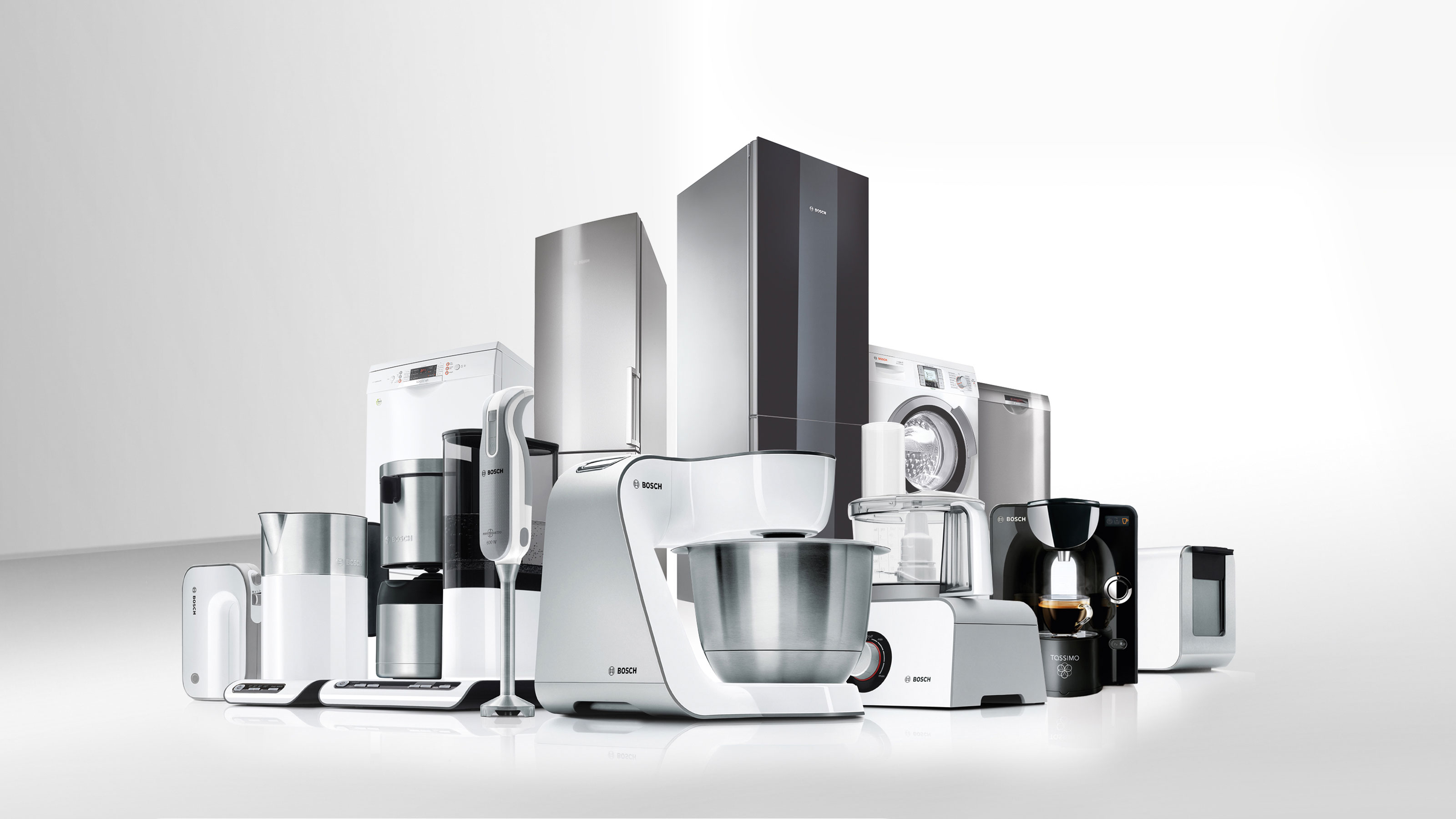 Built-in kitchen appliances in a home kitchen