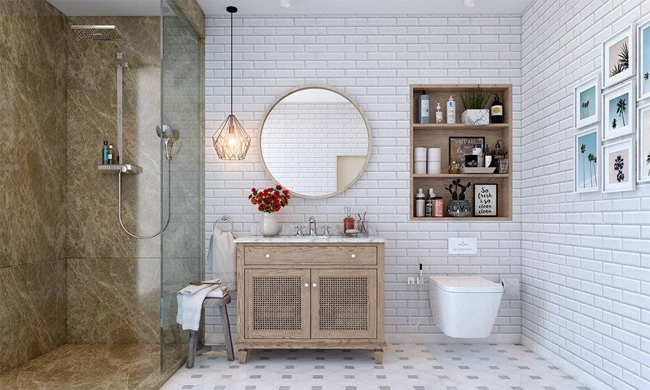 Compact bathroom layout