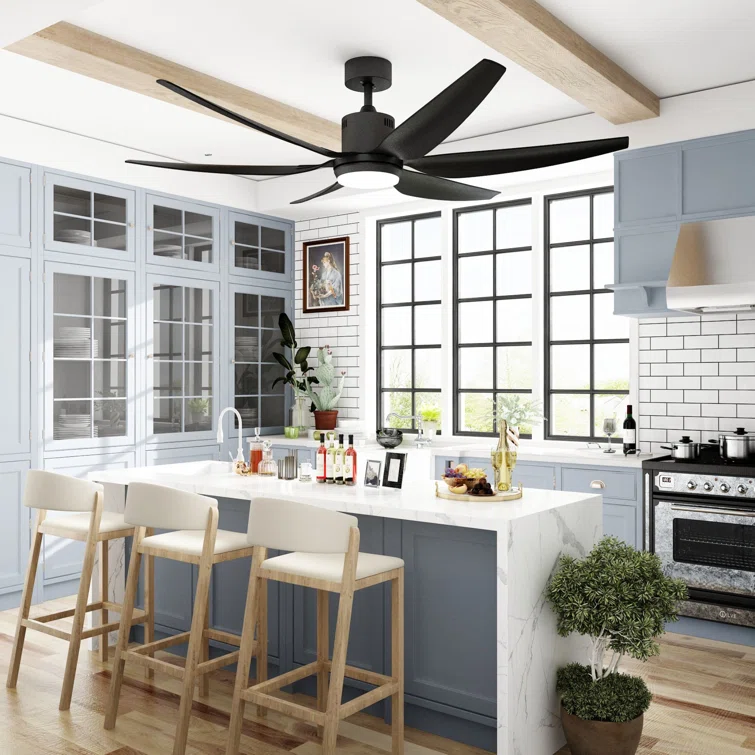 Ceiling fan with an integrated LED light kit