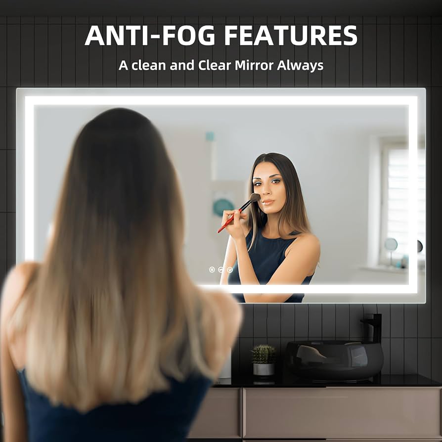Backlit LED bathroom vanity mirror