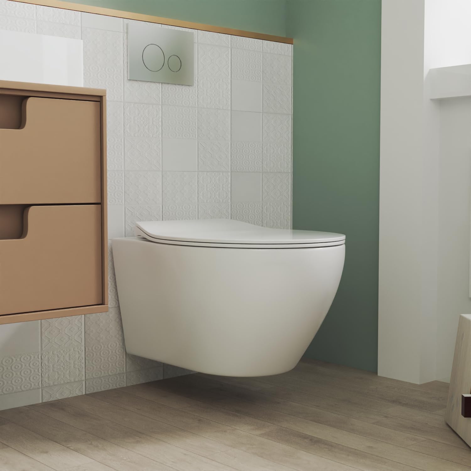Wall-hung toilet with a concealed carrier system