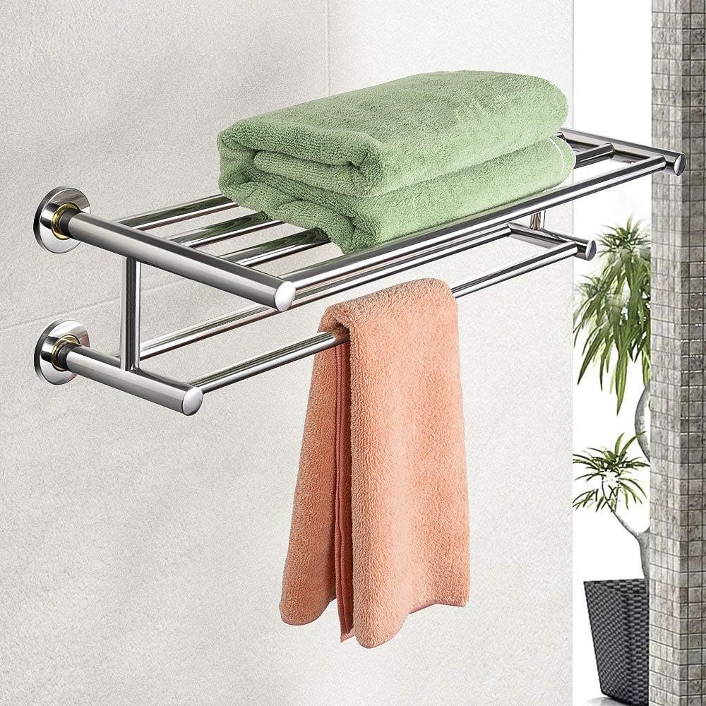 Stainless steel wall-mounted towel rack